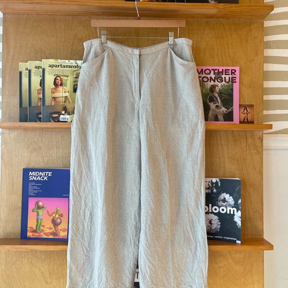 Eileen Fisher Beige Wide Leg Cropped Pants size L - Picture 8 of 10